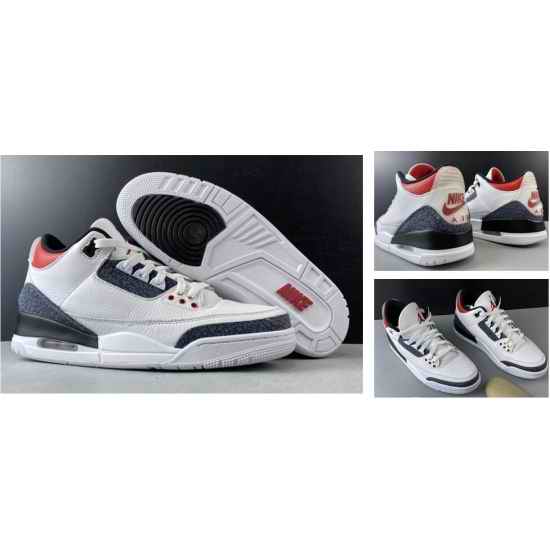 Air Jordan 3 Retro Khaki24 black and white cement flame red logo Men Shoes
